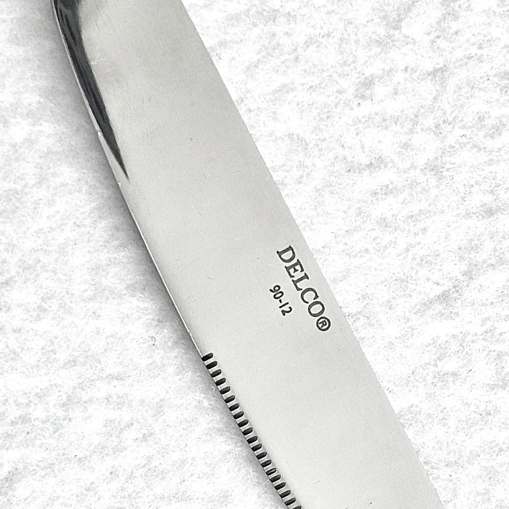 Delco 90-12 Dinner Knives Set of 3 Stainless Steel Serrated Mid Century Modern